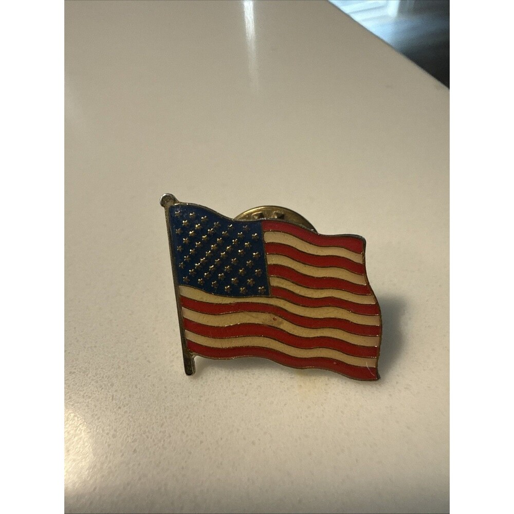 America Flag Tack Pin Vintage Red White And Blue Hat Pin